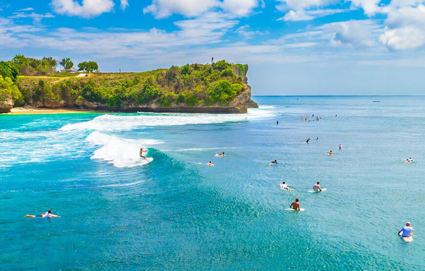 Surfing at Suluban Beach Bali